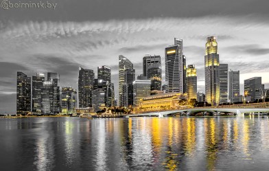 Фотообои De-Art Город в желтых огнях
